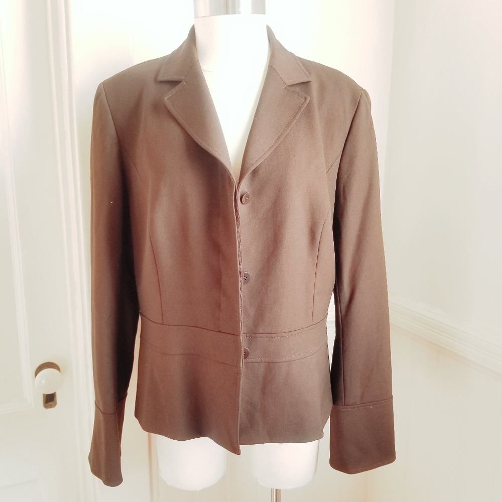 Lafayette 148 Sophisticated Brown Blazer size 16